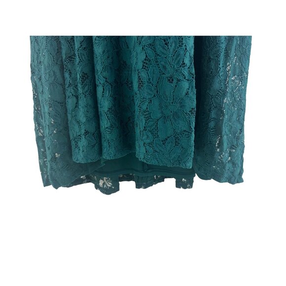 Lane Bryant Dark Green Lace High-Low Dress Size 28 4X Plus Christmas Holiday - Picture 3 of 10